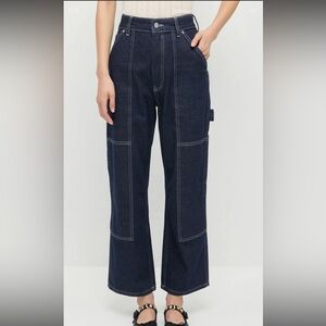 Loeffler Randall Navy Wide Leg Jeans